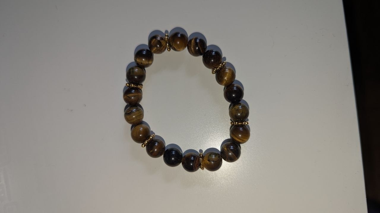 Armband Tigerauge 'Erdton' – echtes Handarbeit-Unikat